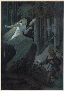 Az aranyorsóval elszaladó honorárium egy aranygomb sorsát énekelte. Illusztráció: Carl Offterdinger (1829-1889) a „” Bouton d