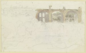 Kilátás a római Forum Romanumra a Maxentius-bazilikával alkotó: Carl Philipp Fohr