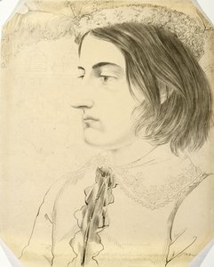 Ludwig Simon, teológushallgató, 1816 (toll és ecset, valamint fekete tinta szőtt papíron)