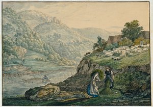 Stolzeneck a Neckar mellett (19. lap a Neckar-vidék vázlatfüzetéből)