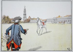 Az öreg Fritz és kedvenc lova alkotó: Carl Röchling