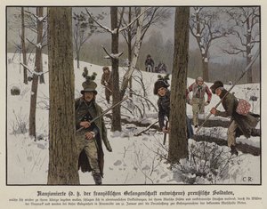 Porosz katonák kikerülve a francia fogságot, 1807. január (színes litó) alkotó: Carl Röchling