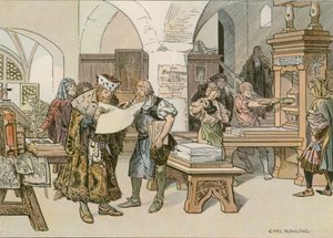 John Cicero részt vett az első könyvnyomtatón Stendalban 1490-ben alkotó: Carl Rohling