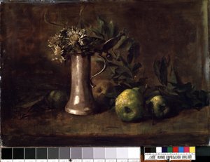 Nature morte (Csendélet). Carl Schuch (1846-1903) festménye. Olaj, vászon, 52,5 x 76 cm. századi német művészet. Állami M.K. Ciurlionis Művészeti Múzeum, Kaunas (Litvánia).