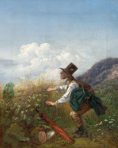 A lepkefogó (botanikus). 1837 körül alkotó: Carl Spitzweg