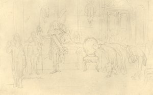 Őfelsége előszobájában, 19. század közepe-vége, 1924 körül. alkotó: Carl Spitzweg