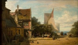 Kocsmácska a tó partján alkotó: Carl Spitzweg