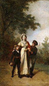 Luise királynő fiaival a Luisenwahl Parkban, 1886 körül. alkotó: Carl Steffeck