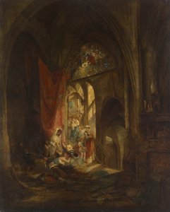 Jelenet a kastély lépcsőjén alkotó: Carl Theodor von Piloty