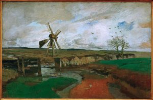 Táj szélmalommal alkotó: Carl Vinnen