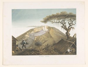 Gede vulkán Nyugat-Jáván Gunong Gedeh (cím a tárgyon) Atlas a Java működéséhez (sorozat címe az objektumon) Tizenegy festői kilátást tartalmazó tányératlasz a műhöz tartozó Jáva, alakja, növényzete és belső felépítése (sorozat címe alkotó: Carl Wilhelm Mieling (possibly)