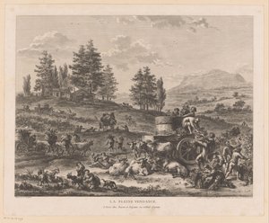 Vintage tájon La pleine vendange (cím a tárgyon) alkotó: Carl Wilhelm Weisbrod