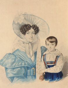 Anna Platonovna Plautina portréja 1808-1886 fiával, 1830-as évek.