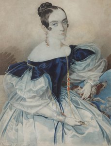 Lorgnette-es hölgy portréja, 1830-as évek.
