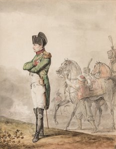 I. Bonaparte Napóleon császár (1769-1821) Austerlitzben (ceruza és akvarell fehérrel kiemelve) alkotó: Carle (attr. to) Vernet