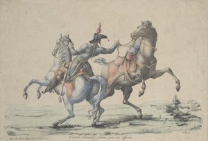 Egy leszállt ló, akit egy tiszt befogott, 1770-1836. alkotó: Carle Vernet