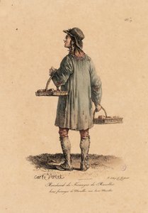 A marolles-i sajtkereskedő a „Les cris de Paris”-ból 1823-25 körül (litho) alkotó: Carle Vernet