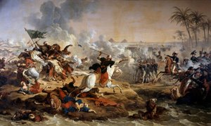 Egyiptom hadjárata (expedíciója) (1798-1801): "" A piramisok csata 1798. 07. 21-én"" Antoine dit Carle Vernet (1758-1836) festménye, 18. századi Boissy saint Leger. Grosbois kastély