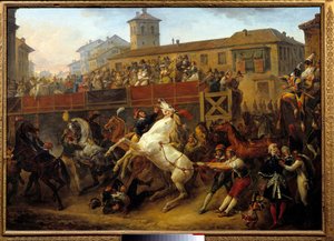 Ingyenes lóverseny a karnevál idején. Carle Vernet festménye (1758-1836)