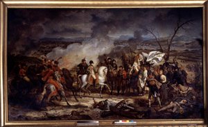 Napóleoni háború: I. Napóleon császár (1769-1821) az austerlitzi csata során 1805.02.12-én. Antoine Vernet (1758-1836) festménye 1805 Boissy Saint Leger. Chateau De Grosbois