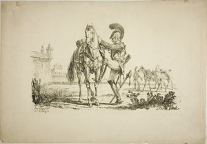 Puskás lóra ül alkotó: Carle Vernet