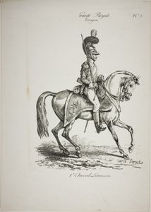Királyi Gárda, Norman lovas dragonyos és ló, No. 5, First Limoges Horse alkotó: Carle Vernet