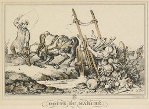 A mindennapi élet jelenetei, utak és ösvények: Út a piacra, 1819. alkotó: Carle Vernet