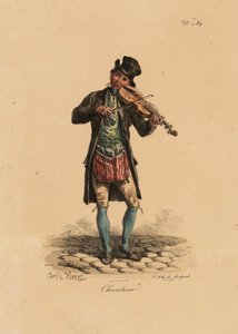 Utcai énekes a Les Cris de Paris-ból alkotó: Carle Vernet