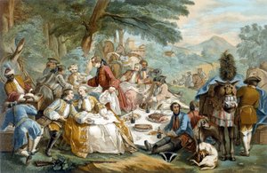 Vadászati ebéd - Carle Van Loo után alkotó: Carle van (after) Loo
