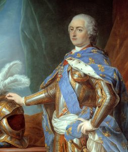 „” részlete XV. Lajos „” (1710-1774) teljes alakos portréja. Carle Van Loo festménye (1705-1765)