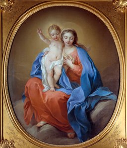 A Szűz és a Gyermek Jézus. Olajfestmény. Carle Van Loo festménye (1705-1765) alkotó: Carle van Loo