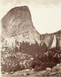 Cap of Liberty és Nevada Fall, Yosemite, kb. 1872, nyomtatott kb. 1876. alkotó: Carleton E. Watkins.