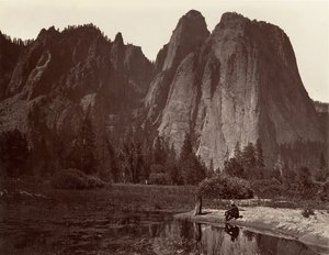 Cathedral Rocks, Yosemite, kb. 1872, nyomtatott kb. 1876. alkotó: Carleton E. Watkins.