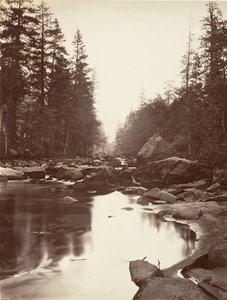 Merced River, Yosemite, kb. 1872, nyomtatott kb. 1876. alkotó: Carleton E. Watkins.