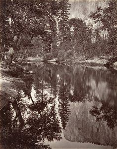 El Capitan tükörképe, Yosemite, kb. 1872, nyomtatott kb. 1876.