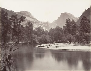 North and South Dome, Yosemite, kb. 1872, nyomtatott kb. 1876. alkotó: Carleton E. Watkins.