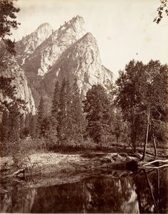 A három testvér, Yosemite, kb. 1872, nyomtatott kb. 1876. alkotó: Carleton E. Watkins.