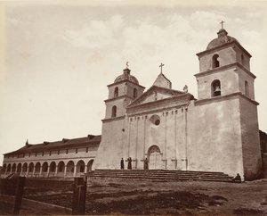 Old Mission Church, Santa Barbara, 1876, nyomtatott kb. 1876.