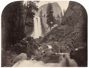 Piwyac, Vernal Fall, 300 láb, Yosemite, 1861. alkotó: Carleton Emmons Watkins