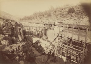 Liftbe helyezés, Golden Feather, Oroville, 1891 (fotó) alkotó: Carleton Emmons Watkins