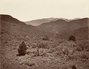Sutro Tunnel Road to Virginia City, 1875, nyomtatott kb. 1876. alkotó: Carleton Emmons Watkins
