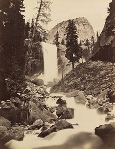 Vernal Fall, Yosemite, 1865-66, nyomtatott kb. 1875. alkotó: Carleton Emmons Watkins