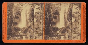 Kép, a tavaszi bukásról alacsony víznél, 300 láb, Yosemite -völgy, Mariposa megye, Cal alkotó: Carleton Watkins
