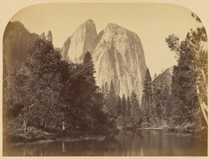 Folyóparti látkép - Cathedral Rocks alkotó: Carleton Watkins