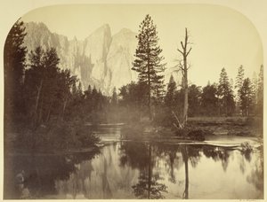 Folyóparti látkép - Lefelé a völgyben - Yosemite alkotó: Carleton Watkins