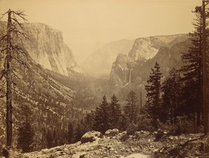 A Yosemite-völgy az Inspiration Pointról, Mariposa-ösvény / A völgy általános képe az Inspiration Pointról alkotó: Carleton Watkins