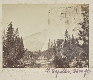 Tutocanula - El Capitan - 3600 láb, Yosemite-völgy, Mariposa megye, Kalifornia (1010. sz.) alkotó: Carleton Watkins