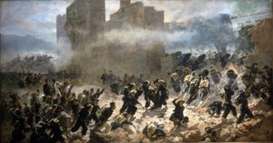 A Porta Pia Brêche - Róma, 1870.09.20. C. Ademollo festménye.