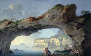 Nagy sziklaív, kilátással a Nápolyi-tengerre alkotó: Carlo Bonaria or Bonavia