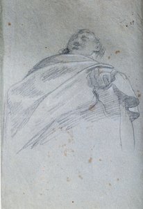 Férfi drapéria mellszobra Carlo Bononi (1569-1632) tintával és mosóval rajza, 17. századi Párizs. Louvre múzeum